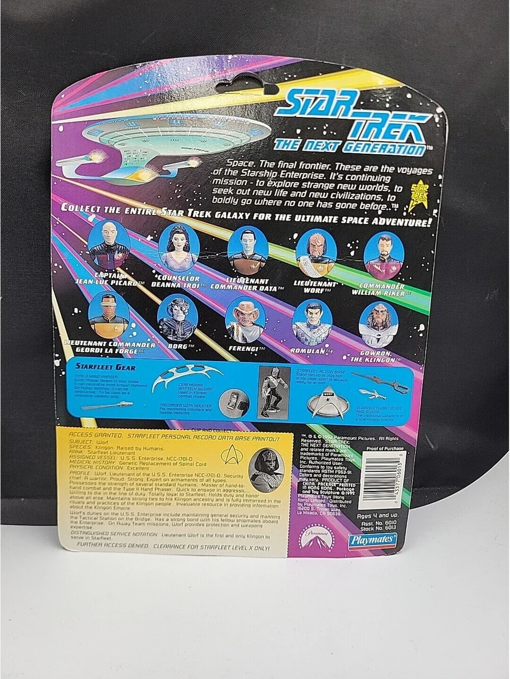 Star Trek The Next Generation Vintage Playmates Action Figure Lot of 6 NIP